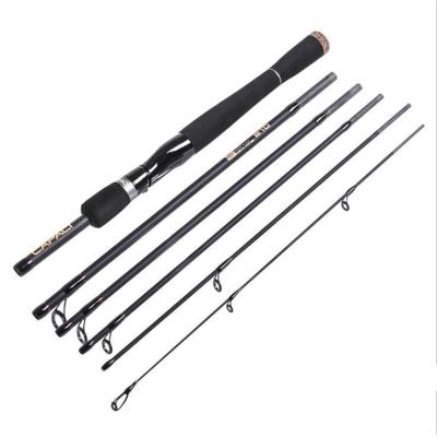 China New Carbon 2022 2.1/2.4/2.7m Saltwater 4 Section Carbon Fiber Middle Light Travel Spinning Rod Fishing Rod Spinning for sale