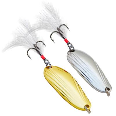 China 2022 New Vivid Action 3g 5g 8g 13g Gold Silver Metal Spoon Spinner Fishing Swimming Lure Hard Bait For Trout Pike PESCA Treble Hook Tackle for sale