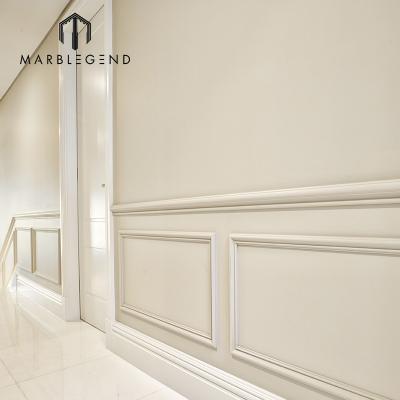 China Traditional Villa Decoration Natural Stone Skirting Line White Marble Baseboard Molding for sale