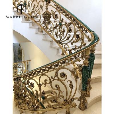 China Modern China Factory Custom Royal Iron Stairs Fencing Brass Stair Railing for sale