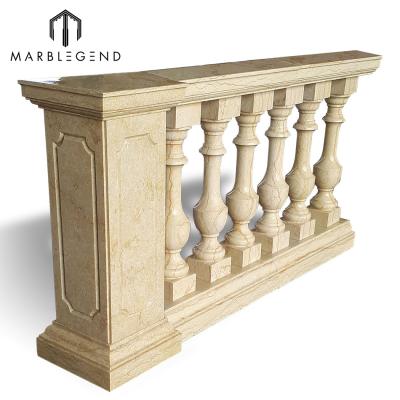 China Garden Stone Marble Balcony Column Balustrade Solid Decorative Pedestal for sale