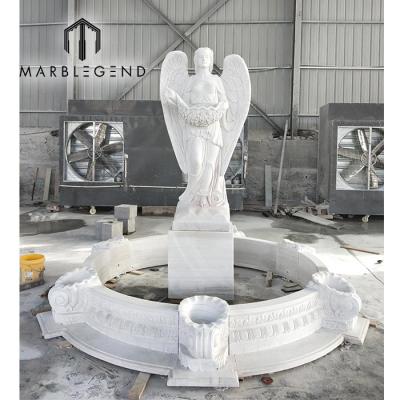 China Traditional Outdoor Marble Fountain White Marble Decoration Virgin Mary Water Fountain for sale