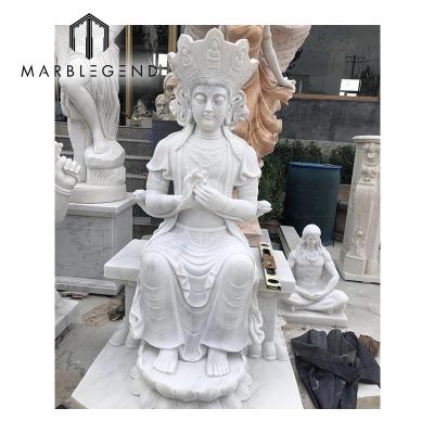 China Modern hand carved marble statue of Tang Sanzang for sale