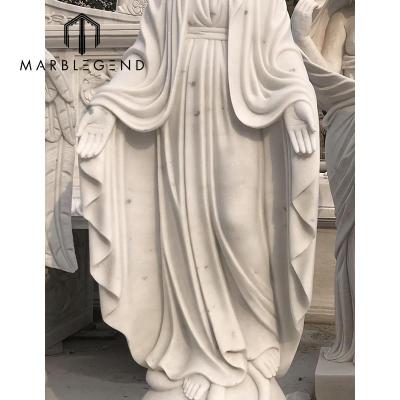 China Modern Stone Marble Carving Temple Use Virgin Statue for sale