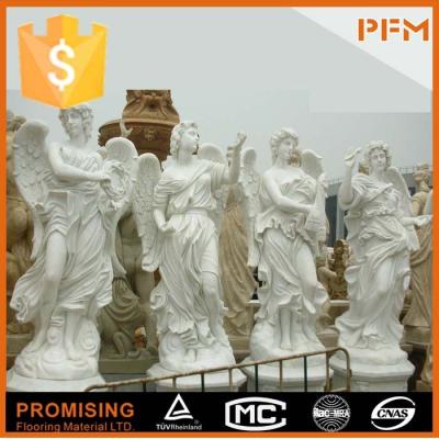 China Large Western Outdoor Marble Garden Marble Angel Statue for sale