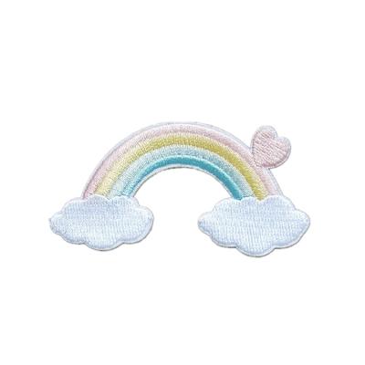 China Hand Made Custom Design Sew-on Backing Rainbow Embroidery Patch For Clothes for sale