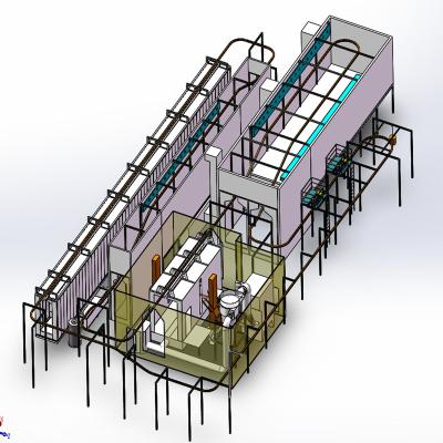 China Powder Electrostatic Automatic Powder Coating Equipment Coating Plant For Natural Gas Heating Or Electric Heating for sale