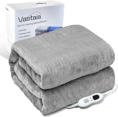 China PORTABLE High Quality Electric Blanket , Sherpa Fur Fleece Heated Throw Blanket for sale