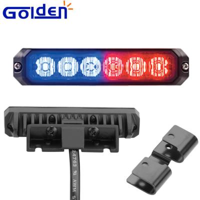 China Police Rectangle 6 PC Aluminum Housing Dome And Grill Led Flash Mount Strobe Warning Light Flush Head For Police for sale