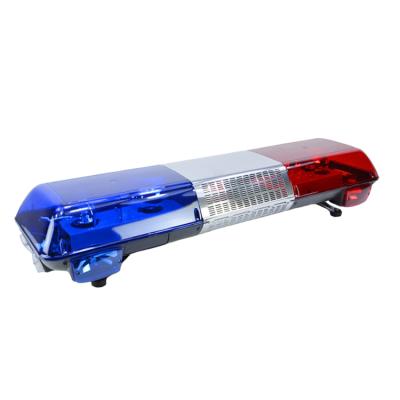 China Full 360 degree bright halogen DC 12V rotating police light bar lightbar with siren speaker for sale