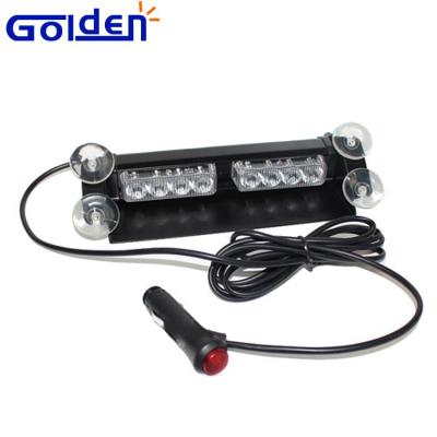 China Car Strobe Dash Instant Backup Grill Aluminum Housing 12V 8 PC Housing Warning Dome And Lamp Led Police Visor Light For Trucks for sale