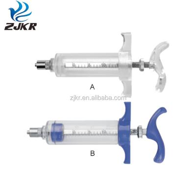 China Veterinary Safety 304B Syringe Plastic Steel Injector Color Syringe TPX For Cattle Sheep Pig for sale