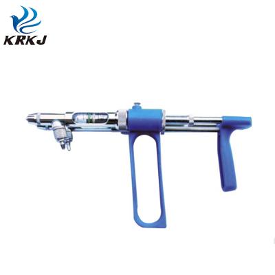 China Nylon handle& KD101-B Metal Barrel Continuous Double Barrel Continuous Syringe Reusable Veterinary Luer Lock 2ml For Animals for sale