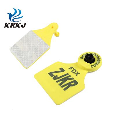 China KD531 88*55*15mm dog sheep/cattle/fdx 134.2khz or hdx/cattle cow rfid tpu reflective ear tag for sale