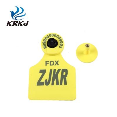 China Cultivate KD507-C use for cattle horse low frequency electronic ear tag with visual tag for sale