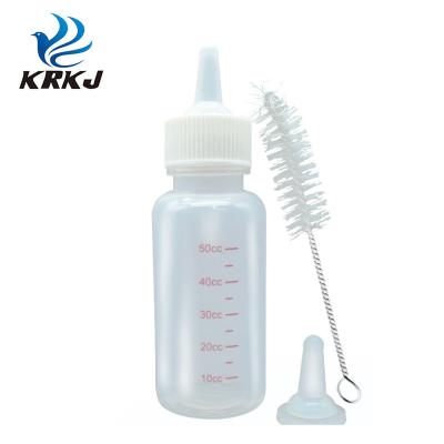 China Non-automatic Pet Puppy Feeding Milk Bottle 150ml Dog Cat Milk Feeder With Brush Pet Care Bottle for sale