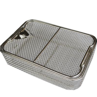 China Sustainable 304 316 Stainless Steel Mesh Medical Sterilization Basket for sale