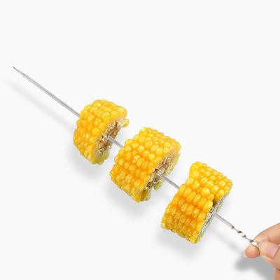 China Easily Cleaned Flat Barbecue Tools Stainless Steel Skewer For Roast Lamb for sale