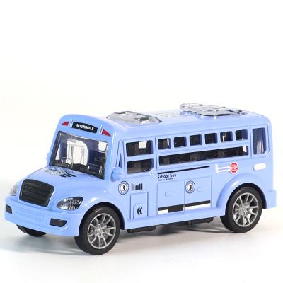 China Friction Toy Factory Wholesale 1:32 Mini School Bus Car Toys Simulation Pull Back Inertia Model Diecast Vehicle Toy For Kids Gifts for sale