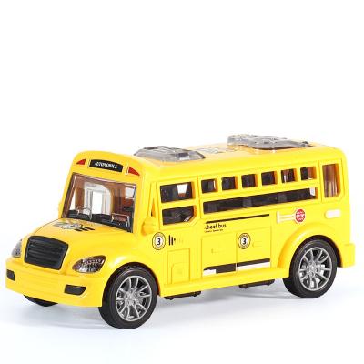 China Friction Toy 2022 New Mini School Bus Yellow 1:32 Diecast Model Bus Pull-Out Opening Doors Toy Car For Children for sale