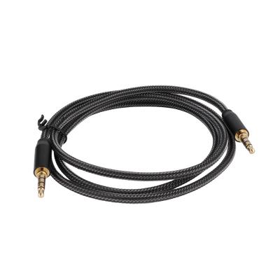 China Car nylon braided AUX extension cable. 3.5mm Jack Audio Cable Male Male For Phone Speaker Car Headphones for sale