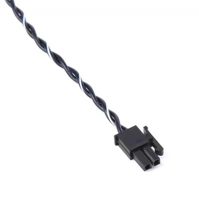 China Professional Black Male Single End Cable 2P Industry Electrical Wiring Cable Assemble Terminal Cable Supplier for sale