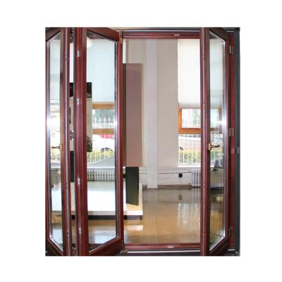 China Modern By The Public's Favorite Professional Burglar Proof Glass Aluminum Folding Door Insulated Folding Door Glass for sale