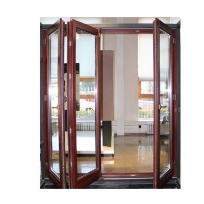 China Popular Modern Products With Customers Easy To Deal With Folding Sliding Exterior Wood Glass Door Folding Glass Door for sale