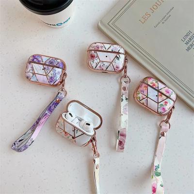 China For AirPods Pro Amazon Hot Selling Luxury Marble TPU Flower For Airpods 3 Protective Case Wireless Earphone Accessories For Airpods pro for sale