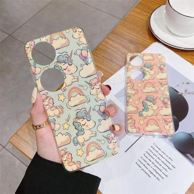 China Cute Cartoon Unicorn Fold Shockproof Silicone Phone Case For Huawei p50 Pocket Fold Cover for sale