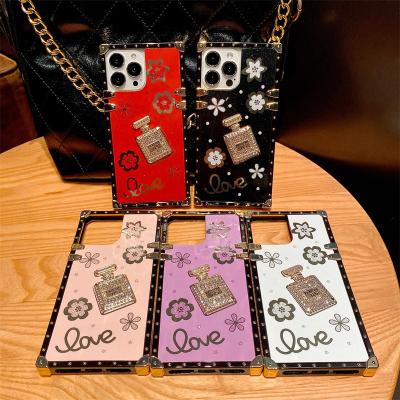 China 3D Square Perfume Bottle Flower Shockproof Cell Phone Case For xiaomi redmi note11 10 poco X3 pro back cover NFC silicone cell phone for sale