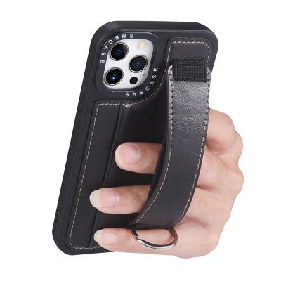 China New Shockproof Wristband Card Phone Case For iphone 13 12 11 pro 7 8 6s max plus PU Leather Case Shockproof Cover for sale