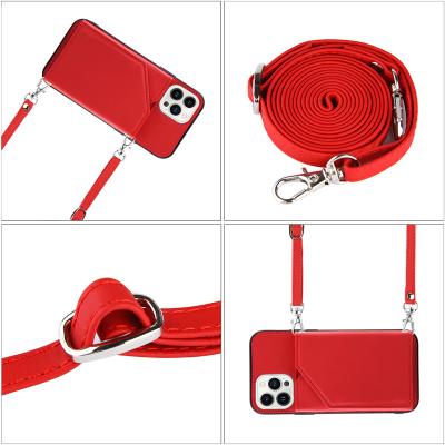 China Wallet Shockproof Card Ladies Crossbody Crossbody Phone Case For iPhone 13 Pro Max PU Leather Stand 12 Cover for sale