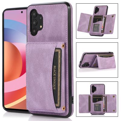 China Fashion Skin Feeling Wallet Card Phone Case Passport Shockproof Stand For Samsung A71 51 32 13 5G A32 4G Cover for sale