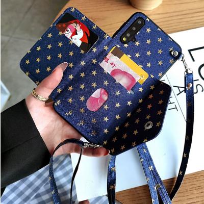 China Fashion Wallet Card Leather Shockproof Phone Case For Samsung Galaxy s22 s21 A53 5G Card Strap Back Cover for sale