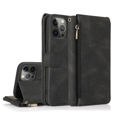 China Shockproof Luxury Detachable Zipper Magnetic Wallet 2 in 1 Flip Phone Case Wallet for iPhone for sale