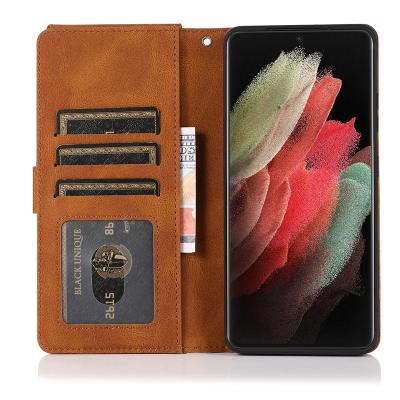 China Luxury Shockproof Skin Feeling Zipper Phone Case Cover Magnetic Flip Phone Leather Case For Samsung for sale