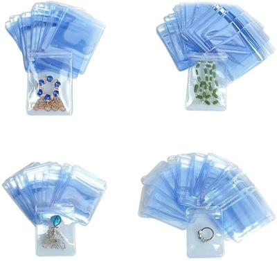 China Recyclable Self Seal Plastic Packaging Zipper Lock Bags Anti-Tarnish Clear PVC Jewelry Rings Earrings Packing Storage Pouch for sale