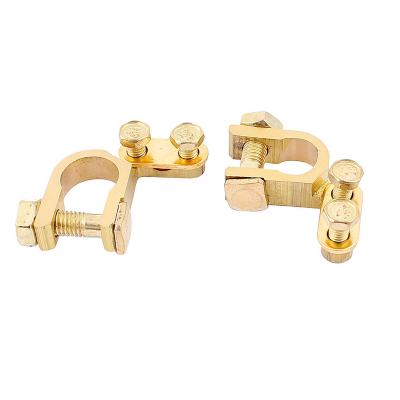 China Changlang 2 Pcs Strong Brass Battery Tone Top-Post Automotive Cable Wire Terminal Clamp for sale