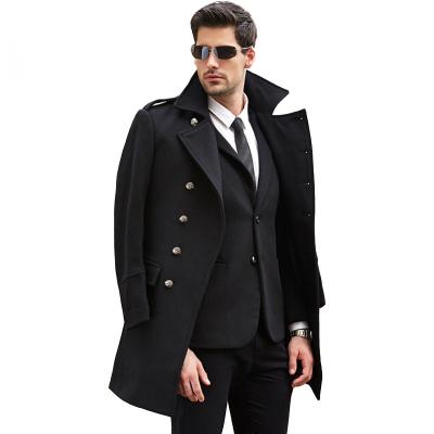 China FASHION Winter Ditch Coat Men's Overcoat High Quality Men's Double Breasted Woolen Jacket for sale