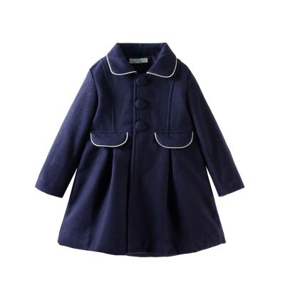 China Kids Raincoat Girl Long Overcoat New Single Breasted Fashion Winter Woolen Coat For Girls Children Windproof for sale