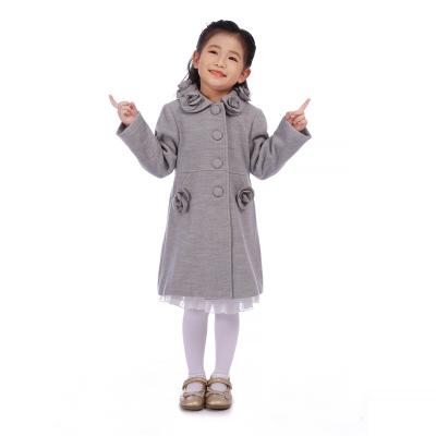 China Autumn Winter Girls Coat Waterproof Clothes Warm Outwear Girl Gray Flower Casual Spring Children's Jackets Coat for sale