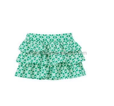 China Cute Viable Little Contrast Color Elastic Waist Cotton Kids Short Skirt for sale