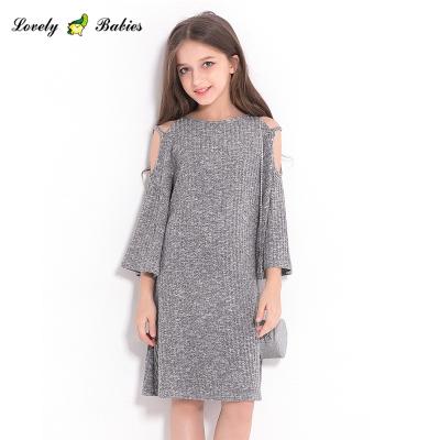 China 2019 Autumn Beautiful Breathable Baby Cotton Off Shoulder Dress For Girl Tops Long Dress for sale