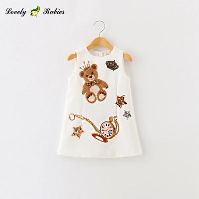 China 2019 New Children And Summer Girls Cartoon Skirt Spring Bear Pattern Baby Breathable Dress for sale