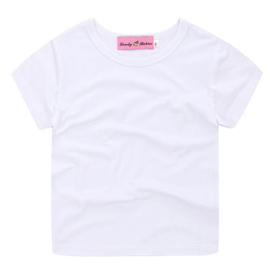 China 100% Cotton Anti-Shrink Kids Clothes White Color 180gsm OEM Logo Blank T-Shirt For Kids for sale