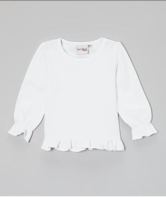 China Sustainable Long Sleeve White Blast Tee - Infant, Toddler & Girls for sale