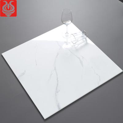 China Full Glazed Metallic White Marble Tiles 600x600 KH6001 Glazed Polished Porcelain Tile for sale