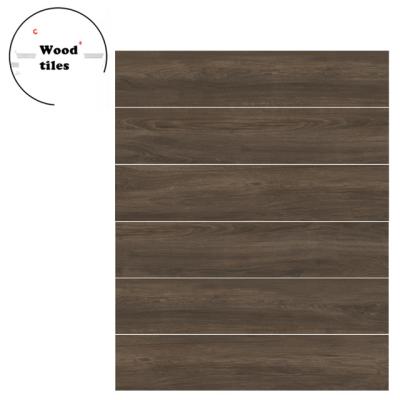 China Glazed Natural Wooden Floor And Wall Tiles 200x1000mm Brown Wooden Inkjet Metallic Matte Outdoor Bedroom 3d Floor Tiles Porcelain Tiles for sale