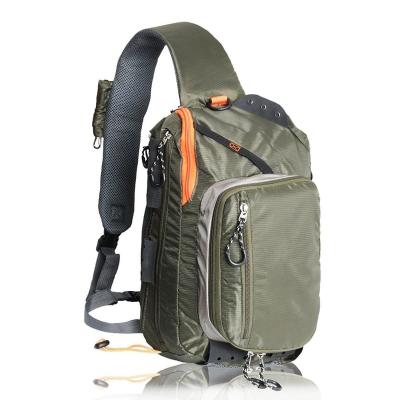 China High quality fly fishing sling bag with fly patch sling backpack high quality fly fishing sling bag with fly patch sling backpack outdoor sports for your fishing tackle for sale